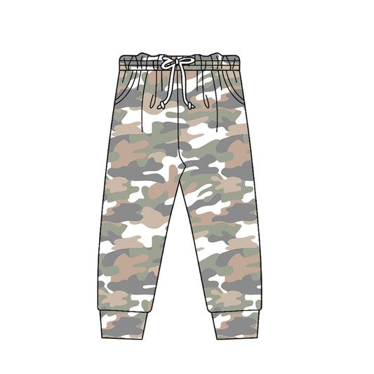 MOQ 5 PCS Preorder P0979 Gray Brown Green Camouflage Boys Long Trousers Joggers Pants 202511