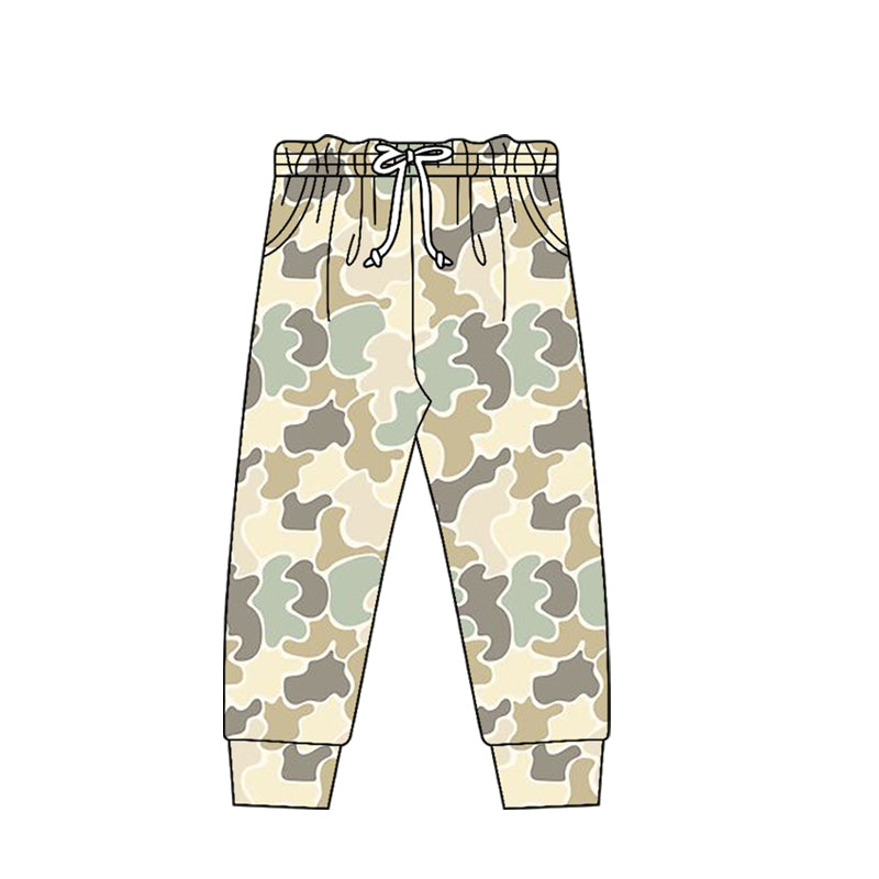 MOQ 5 PCS Preorder P0980 Orange Green Camouflage Boys Long Trousers Joggers Pants 202511