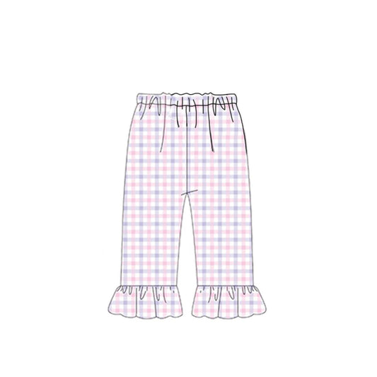 MOQ 5 PCS Preorder P0990 Pink Purple Plaid Girls Pants 202511