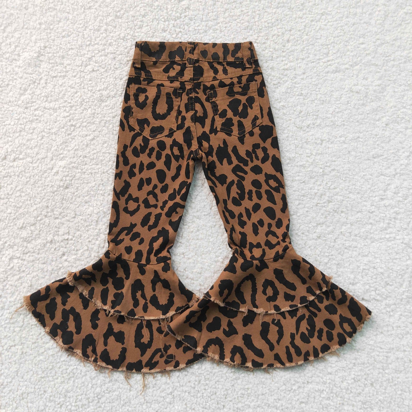P1050 Leopard Brown Bell Bottom Pants Girls Pants 202607 RTS