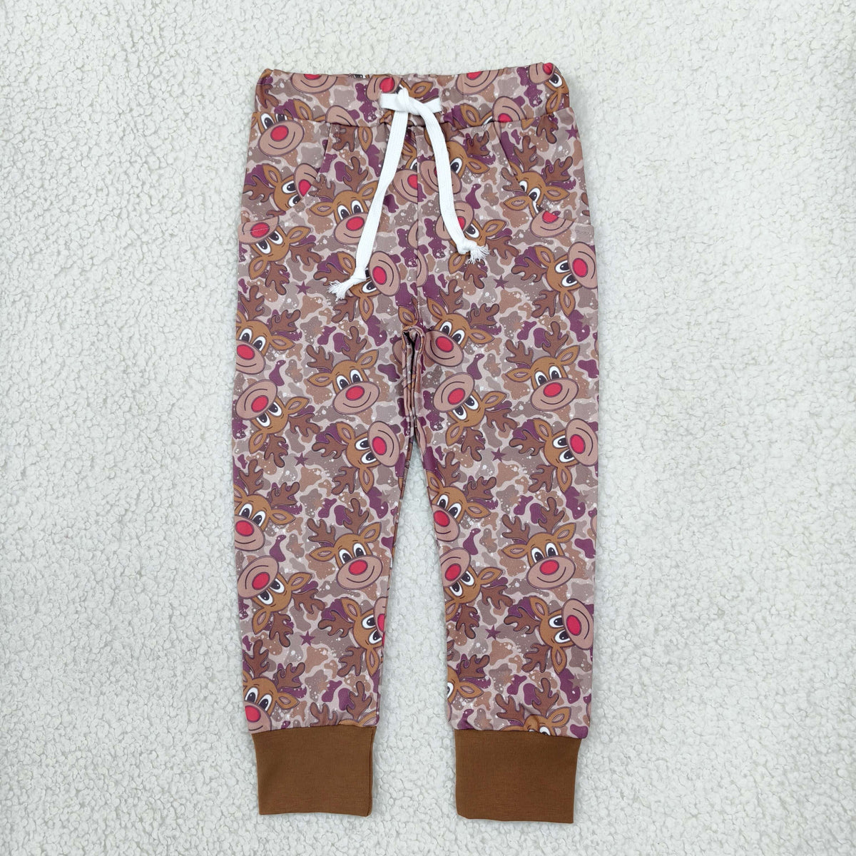 P1141 Christmas Elk Camo Boys Pants