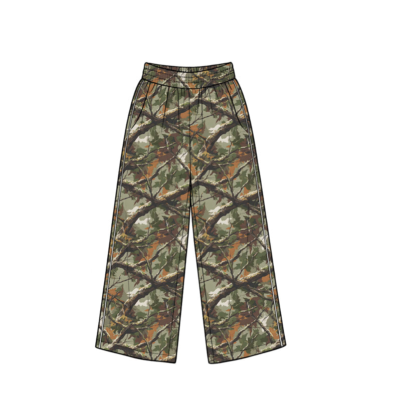Preorder MOQ 5 pcs P1257 Hunting Camo Leaves Girls Pants