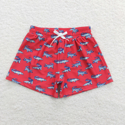 S0175 Crocodile red swimming trunks High quality