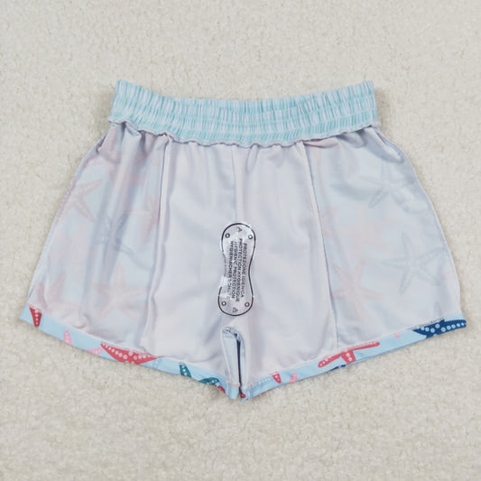 S0241 Starfish Pattern Turquoise Boys Swimming Trunks High Quality RTS 202508