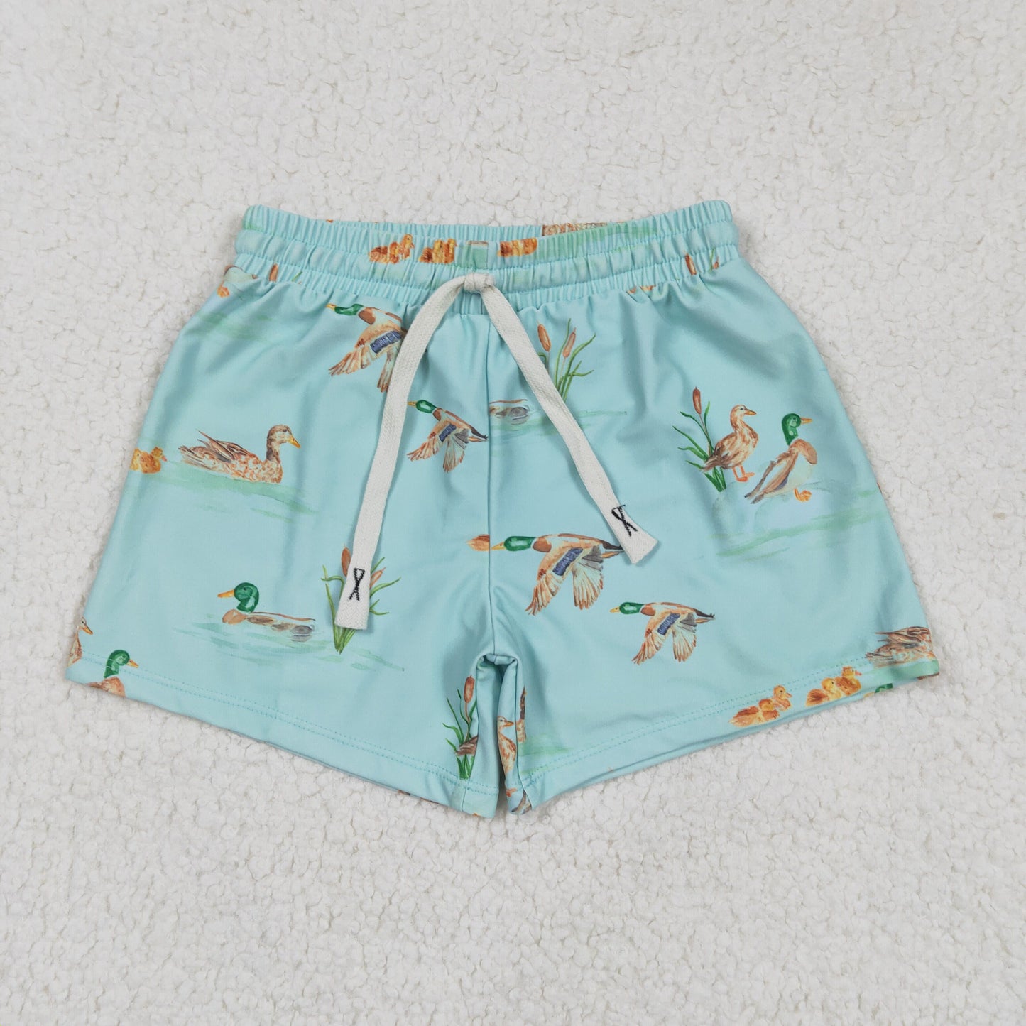 S0266 duck hunting clothes mint green boys swim trunks 202504 RTS