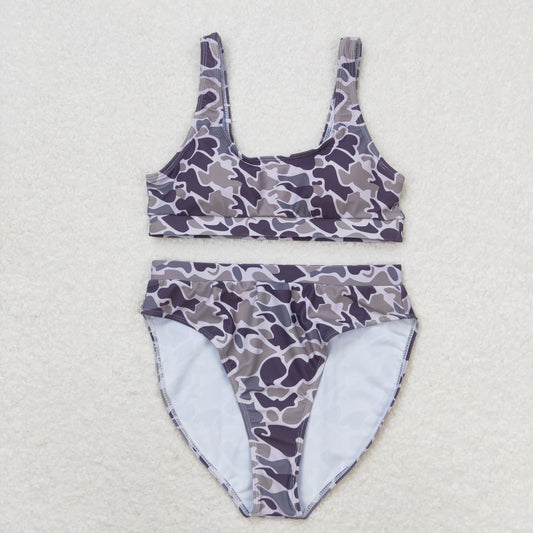 S0321 adult women grey brown camouflage swimsuit set RTS Local Warehouse
