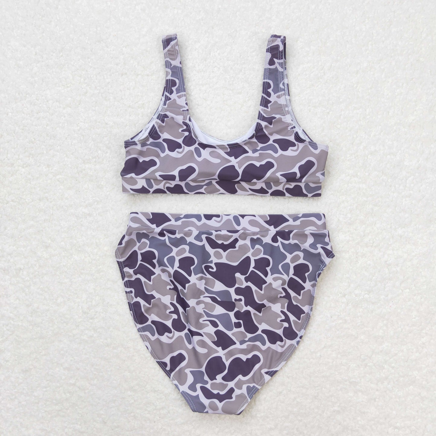 S0321 adult women grey brown camouflage swimsuit set RTS Local Warehouse