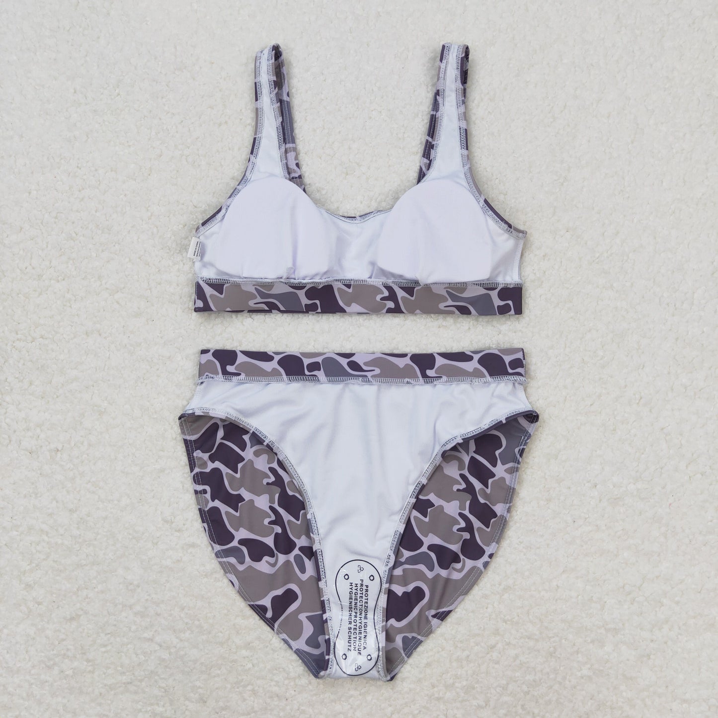 S0321 adult women grey brown camouflage swimsuit set RTS Local Warehouse