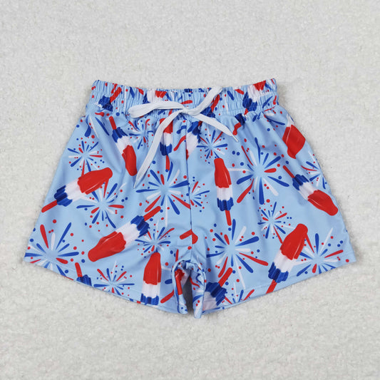 S0336 4th of July Boys Blue Swimming Trunks High Quality RTS 202508