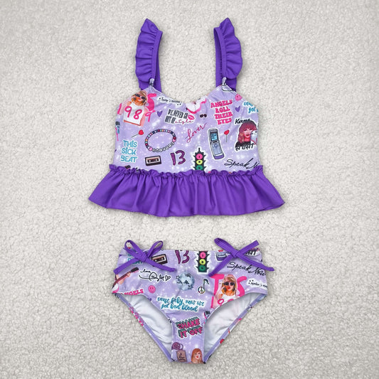 S0389 New Design RTS swift Purple Lace swimsuit set 202504