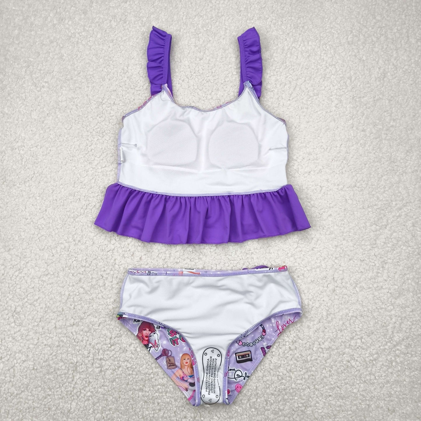 S0389 New Design RTS swift Purple Lace swimsuit set 202504