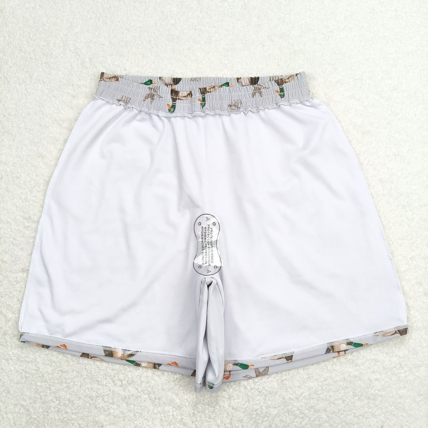 S0429 adult man duck hunting gray swimming trunks RTS 202508