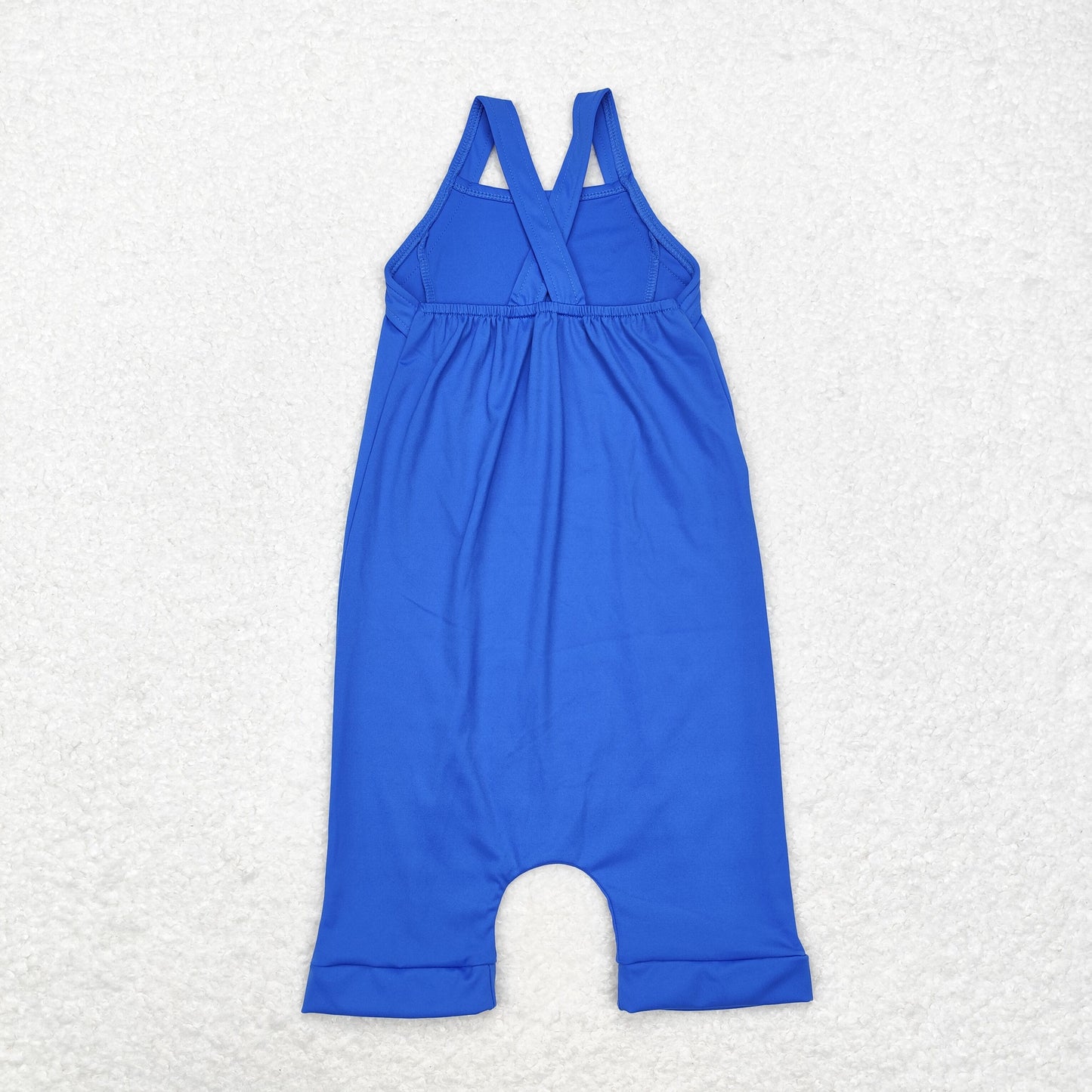 S0452 Solid blue one-piece yoga dress