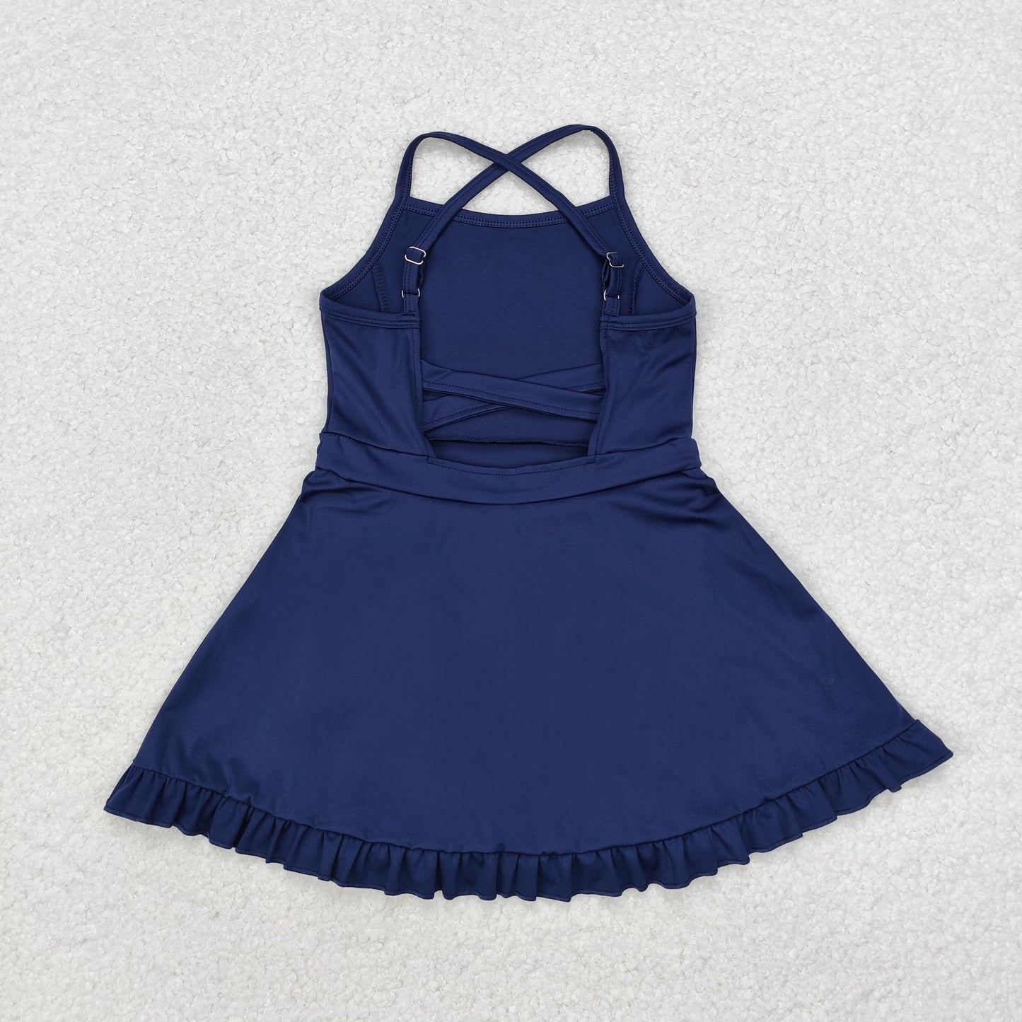 S0456 Solid Navy Blue Girl Sportswear Dress & Swimsuit RTS 202509