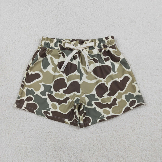 S0475 Boys Boutique Gray Green Brown Camouflage Shorts Boys Swimming Trunks 202601 RTS