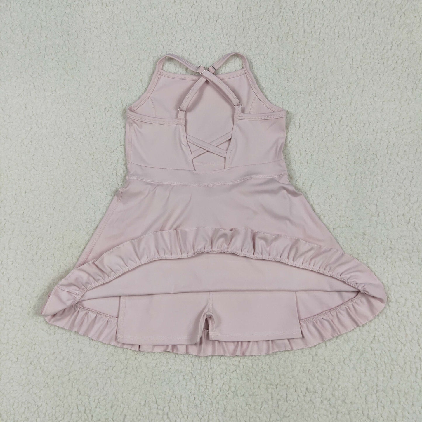 S0443换成S0553 Solid color pink tracksuit style High quality swimwear beachwear kids girls