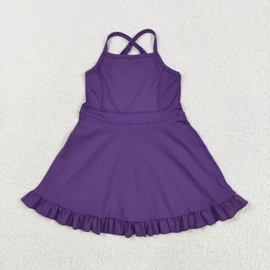 S0454换成S0554 Solid color purple sports dress swimsuit high quality wholesale