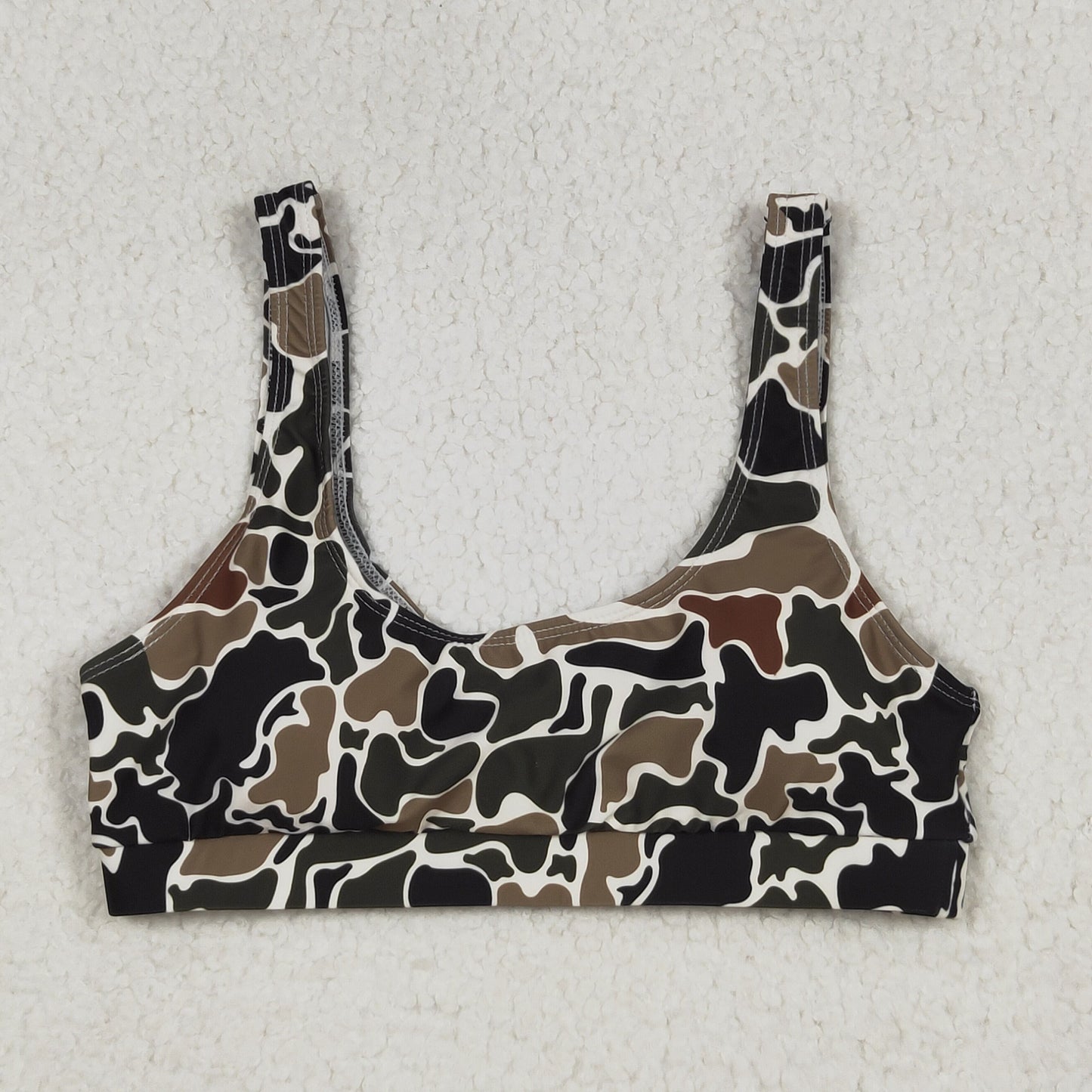 S0566 Women Brown Green Camo Swimming Vest 202506 RTS