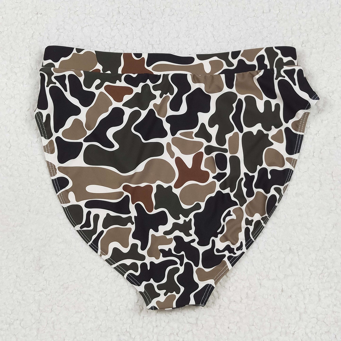 S0567 Women Brown Green Camo Swimming Briefs 202506 RTS
