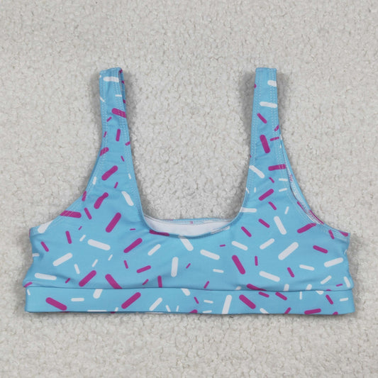 S0575 Waffle Ice Cream Drip Light Blue Women Swimming Vest 202603 RTS