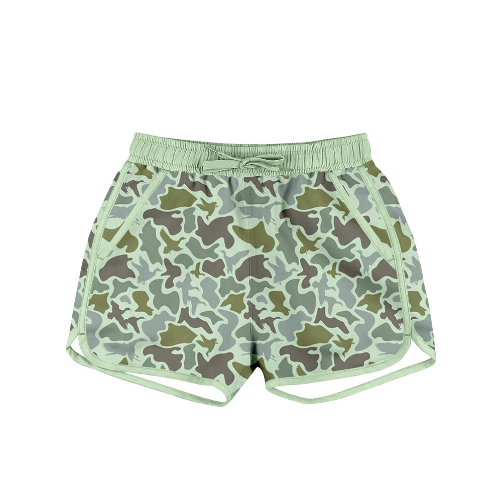 MOQ 8 Preorder S0581 Duck Hunting Camouflage Green Shorts Boys Swimming Trunks 202510