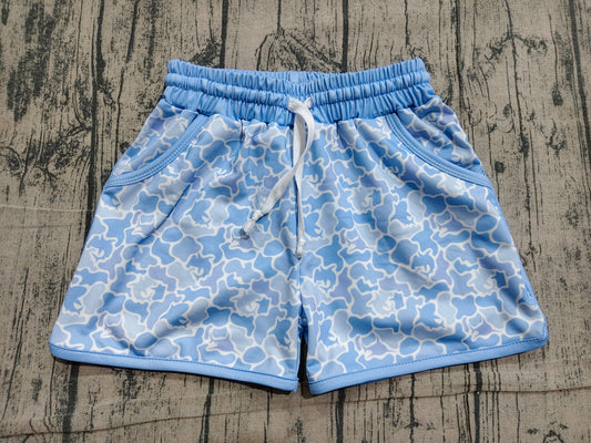 NO MOQ Preorder S0582 Fishing Camouflage Blue Shorts Boys Swimming Trunks 202604