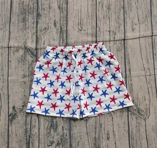 NO MOQ Preorder S0588 Starfish Green Striped Shorts Boys Swimming Trunks 202511