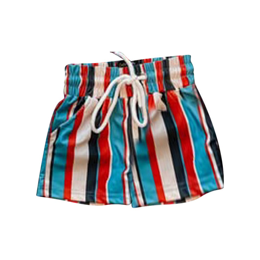 MOQ 5 PCS Preorder S0620 Blue Red Stripe Shorts Boys Swimming Trunks 202511