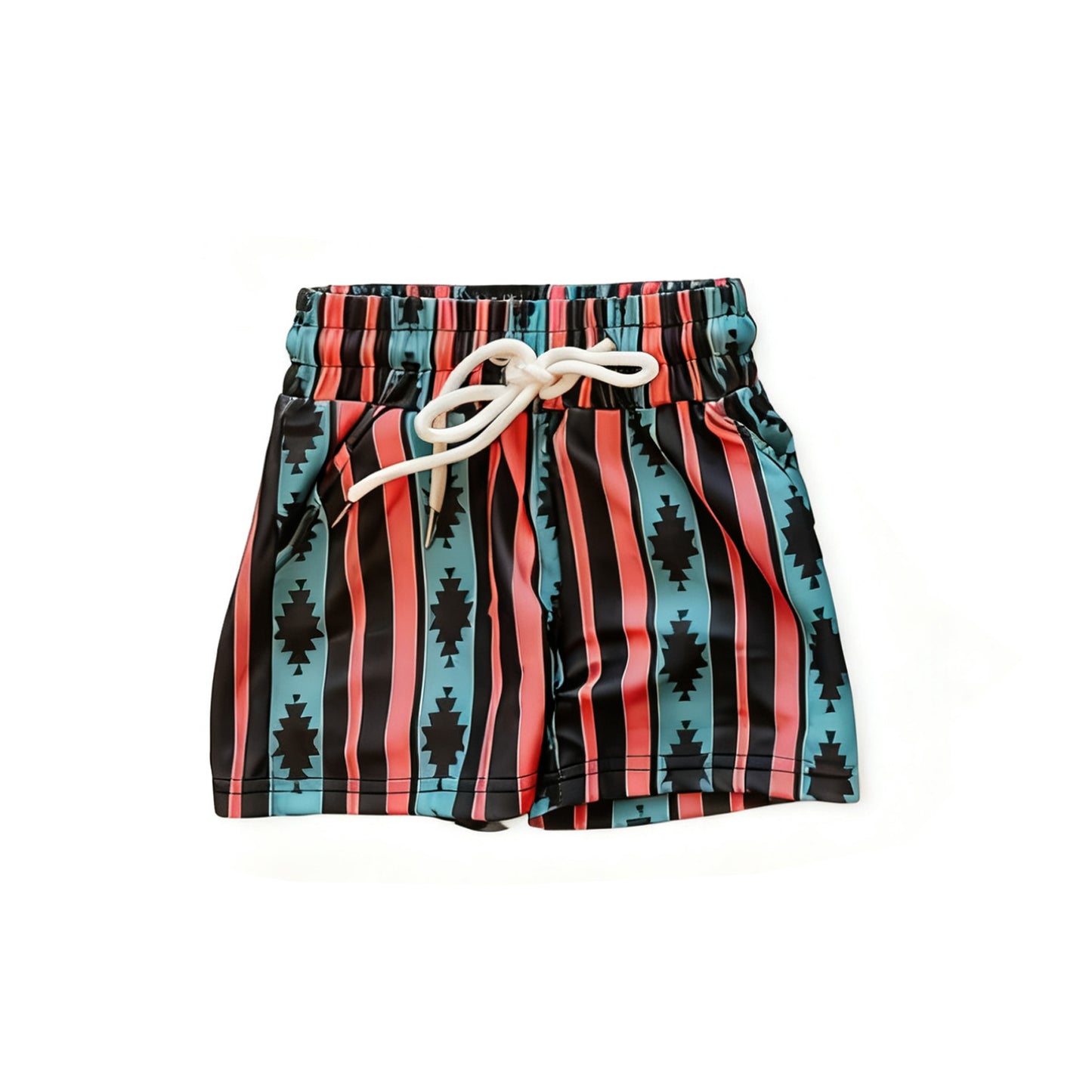 MOQ 5 PCS Preorder S0622 Geometric Stripe Shorts Boys Swimming Trunks 202511