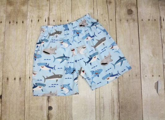 MOQ 5 PCS Preorder S0714 Whale Pattern Light Blue Shorts Boys Swimming Trunks 202601