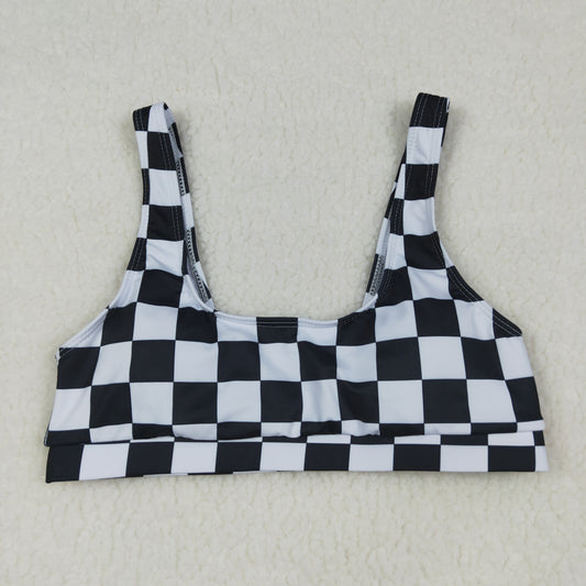 S0736 Adult Female Black White Plaid Vest High Quality 202603 RTS