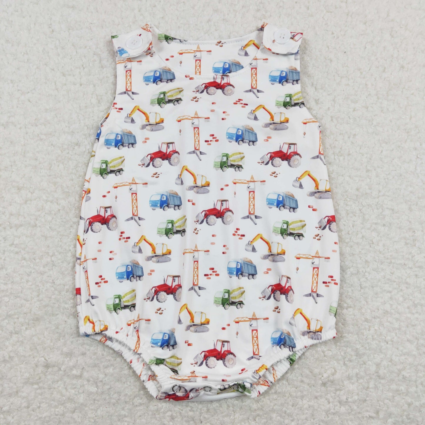 SR0602 Trucks White Boys Bubble Romper RTS 202507