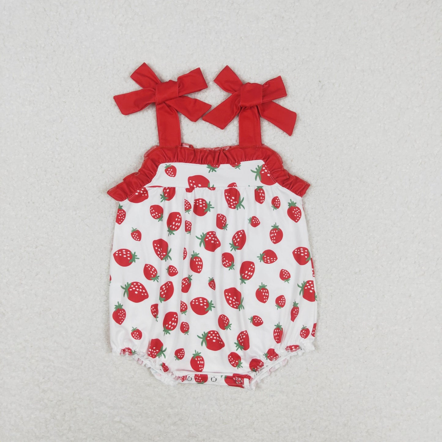 SR0916 Strawberry pattern strap romper High quality wholesale 5-12 girls romper