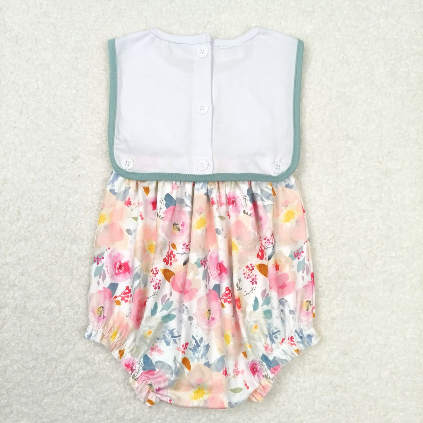 SR0988 Embroidered I Love Dad Floral Sleeveless Girls Bubble Rompers RTS 202508