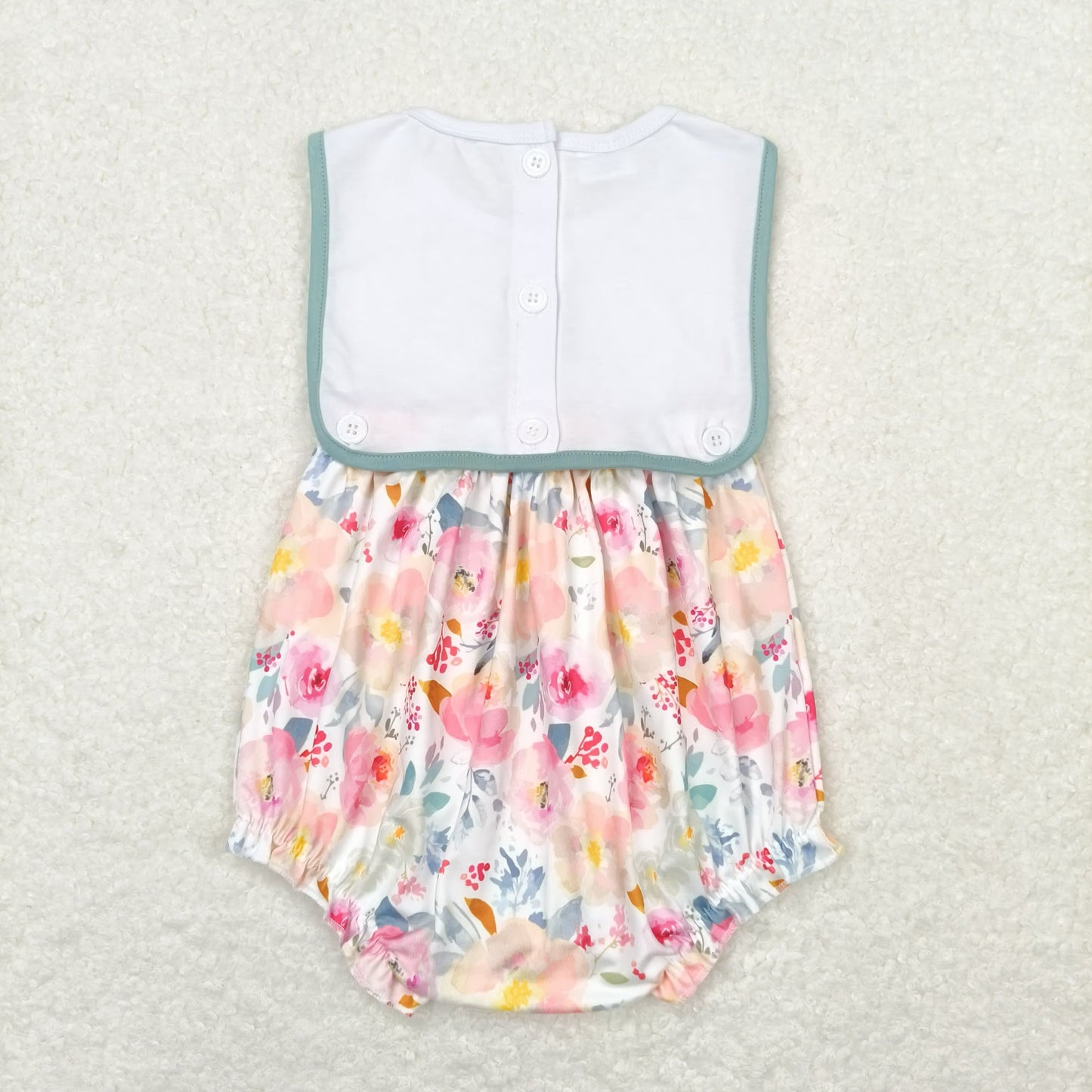 SR0989 Embroidered I Love Mom Floral Sleeveless Girls Bubble Rompers RTS 202508