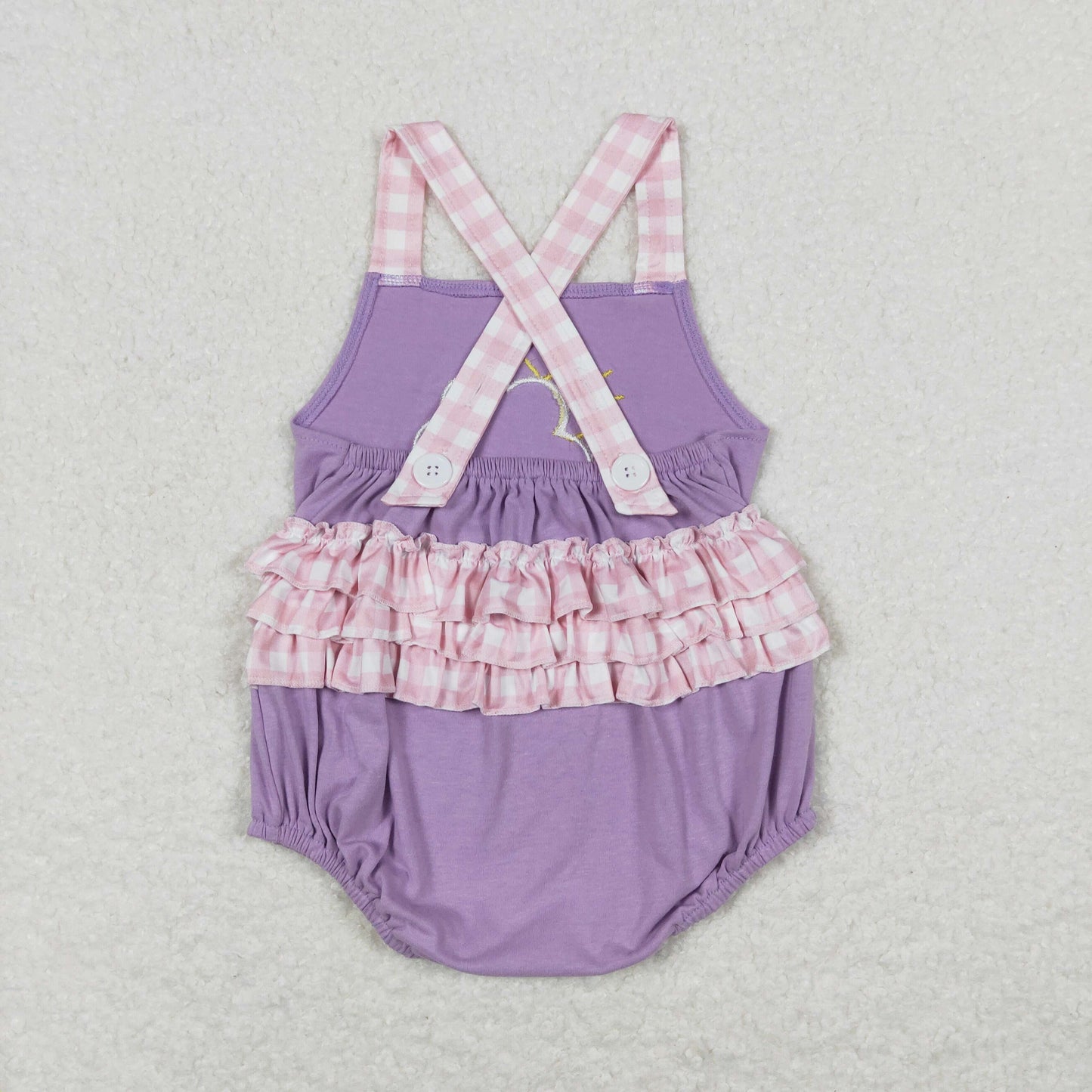 SR1071 cloudy and rainy day purple sleeveless rompers baby girl bubble romper 20240408 RTS