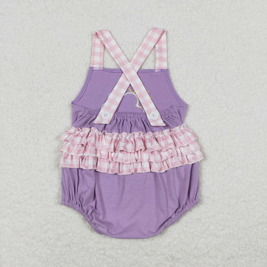 SR1071 cloudy and rainy day purple sleeveless rompers baby girl bubble romper 20240408 RTS