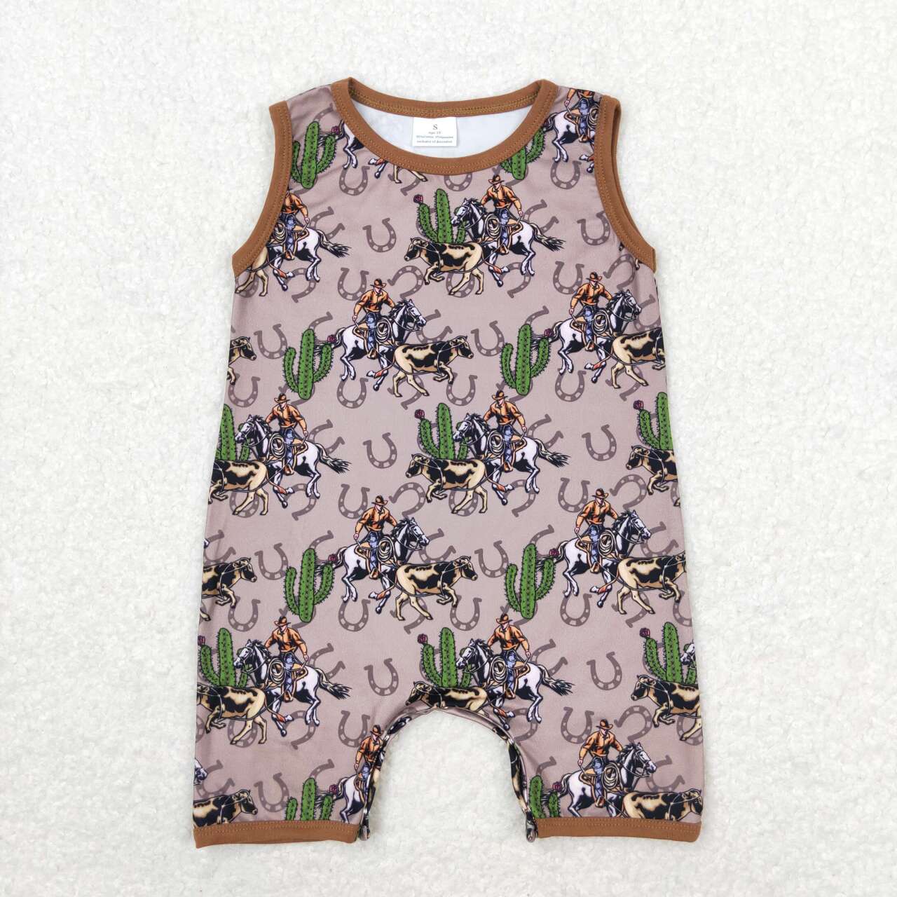 SR1101 Cactus riding brown sleeveless romper high quality wholesale girls jumpsuits