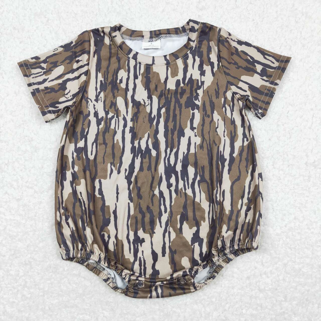 SR1253 Brown Black Striped western Girls Short Sleeve Romper RTS 202501