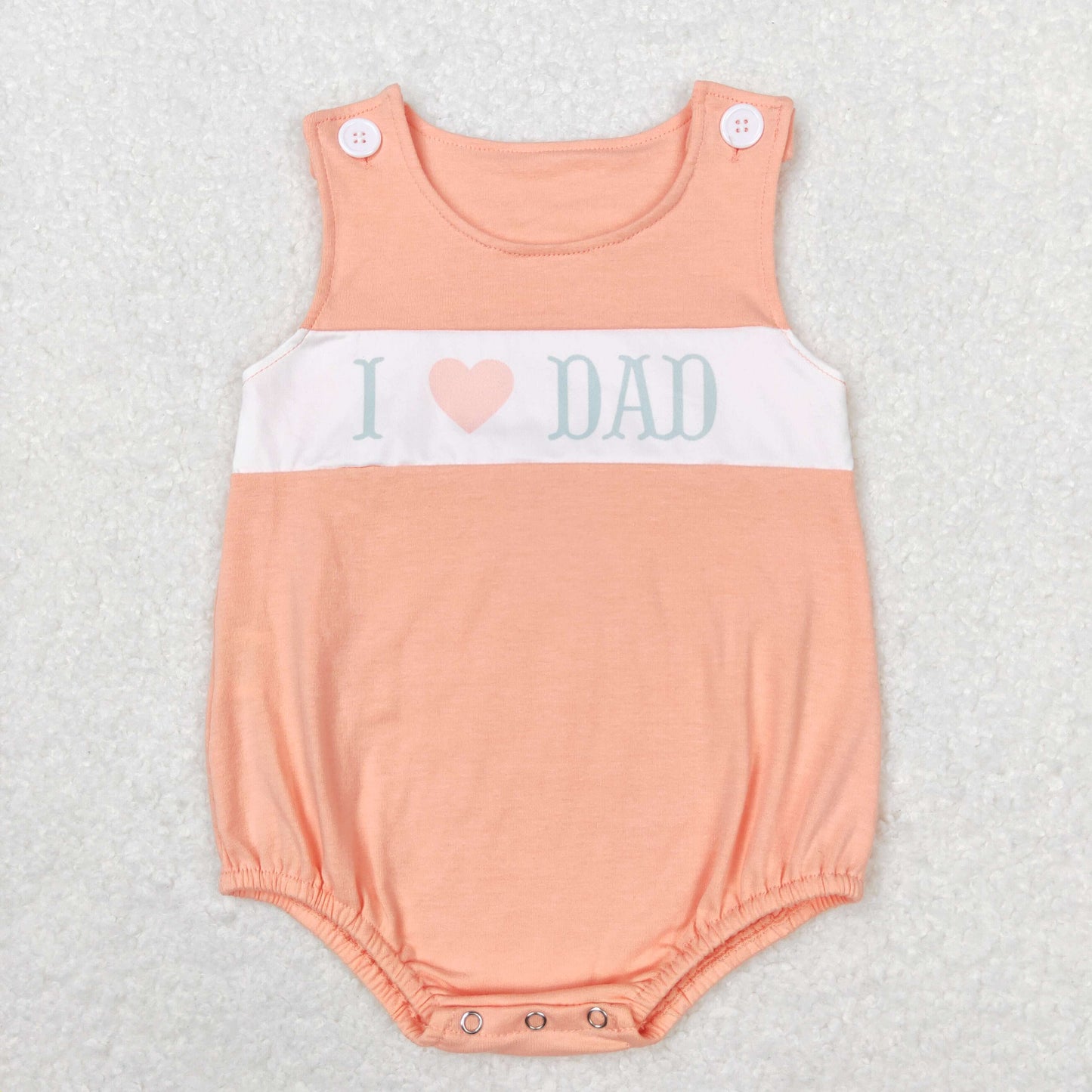SR1350 l love dad letter pink orange vest romper high quality wholesale rompers for girls