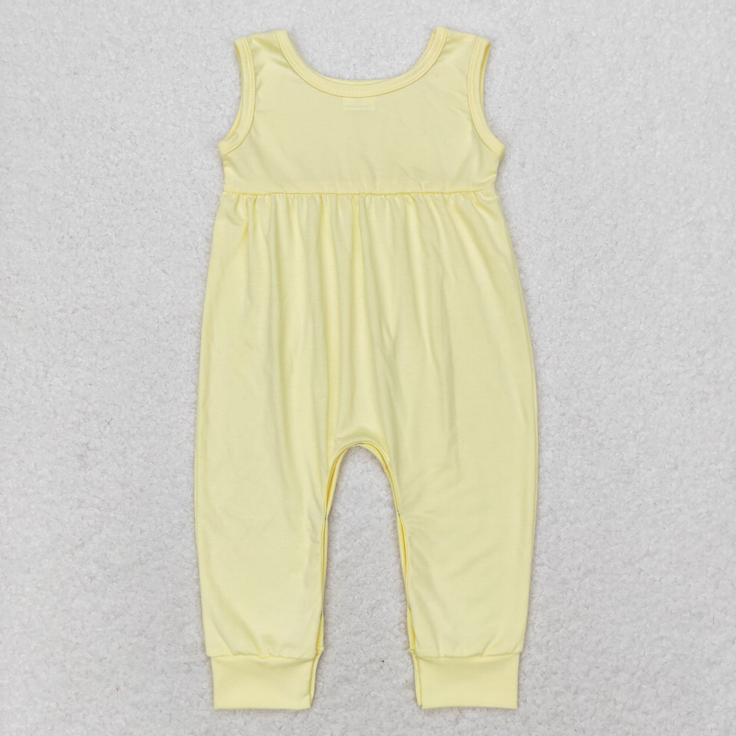 SR1447 Yellow sleeveless romper High quality knitted romper baby