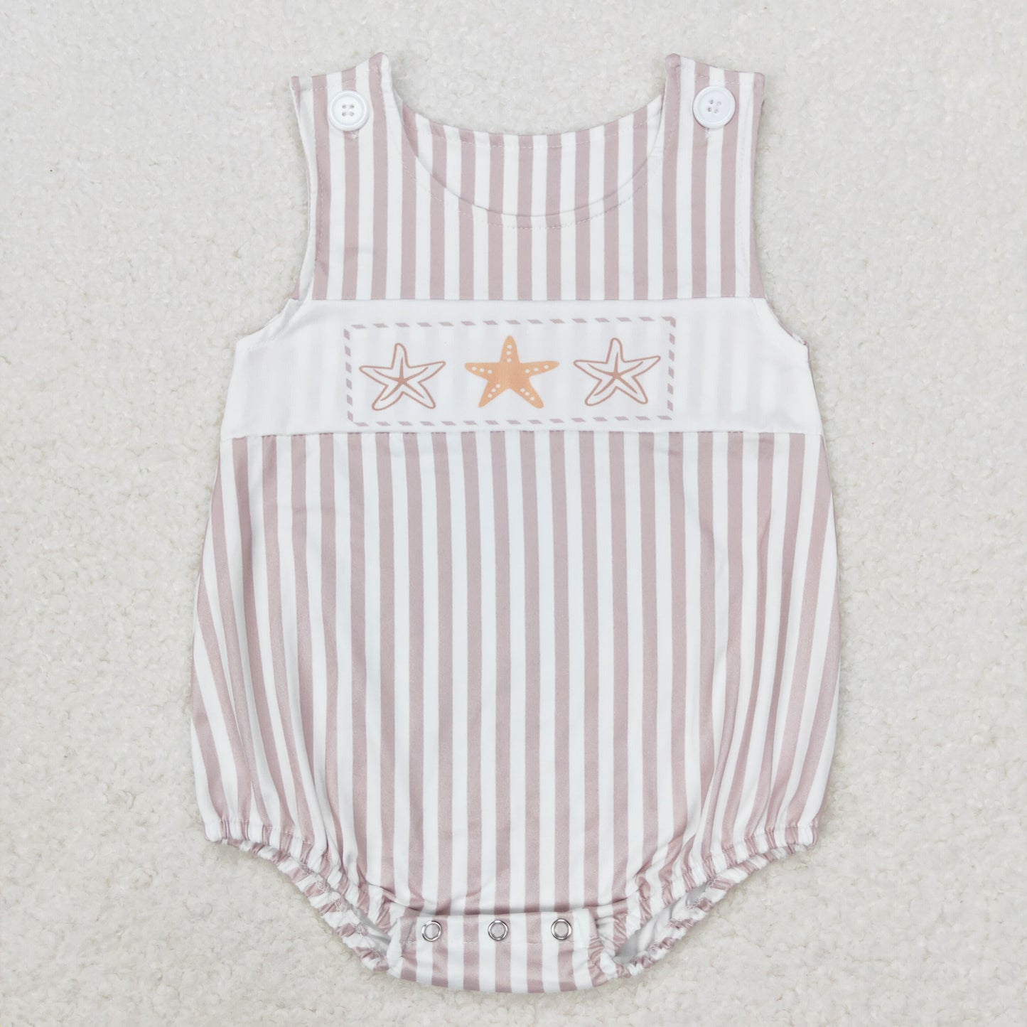 SR1487 Starfish striped vest romper High quality baby romper custom bamboo