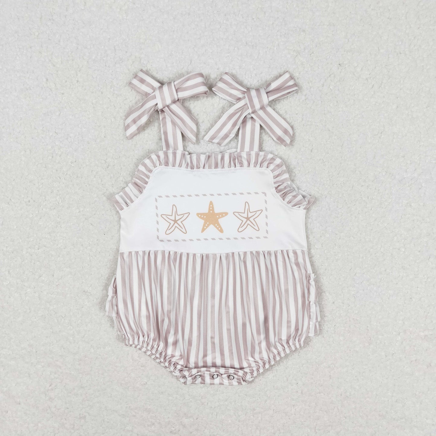 SR1488 Starfish striped lace vest romper high quality official romper for girls