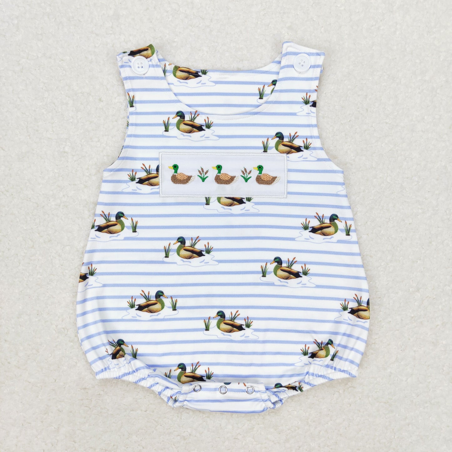 SR1583 Embroidered three duck striped vest romper high quality baby girl summer romper