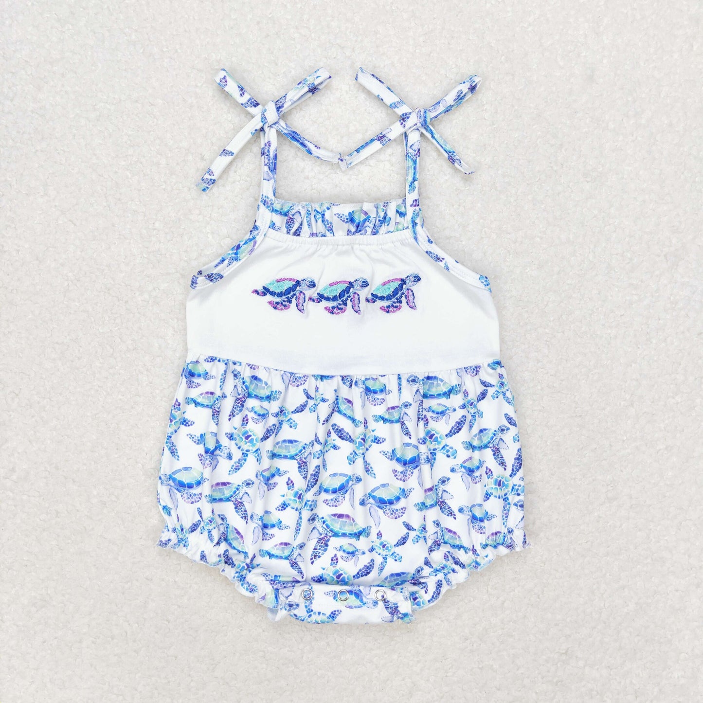 SR1650 Embroidered turtle vest romper high quality baby rompers wholesale