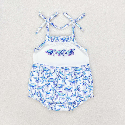 SR1650 Embroidered turtle vest romper high quality baby rompers wholesale