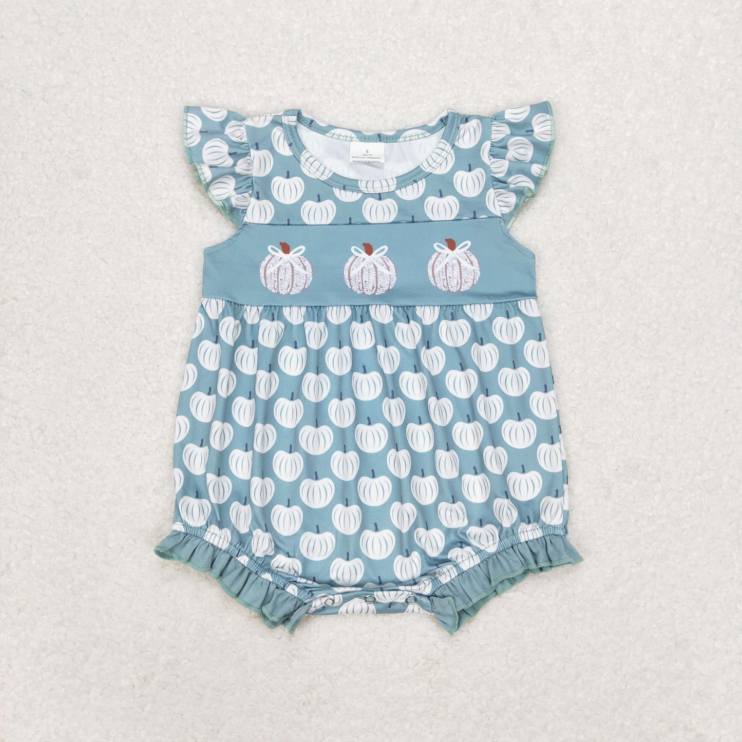 SR1706 Girls Pumpkin Blue vest romper high quality wholesale short sleeve baby romper