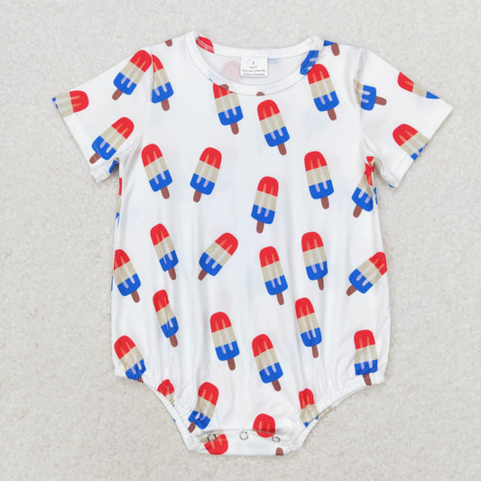 SR1736 National Day Popsicle ice cream short sleeve romper high quality baby romper girl