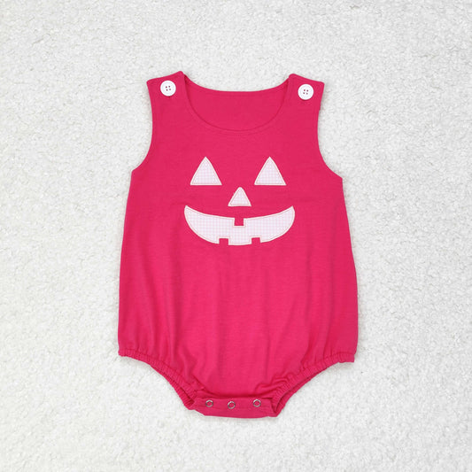 SR1925 NO MOQ Halloween Smiley face rose-red vest romper western clothes