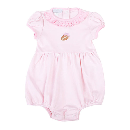 Preorder SR1945 NO MOQ short sleeved onesie with pink bow and rugby lace